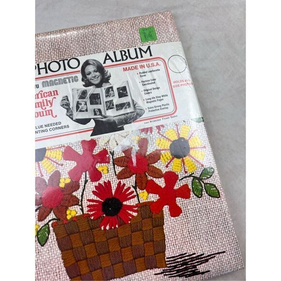 Vintage NOS 1970s Floral Photo Album Crewel - Picture 3 of 7